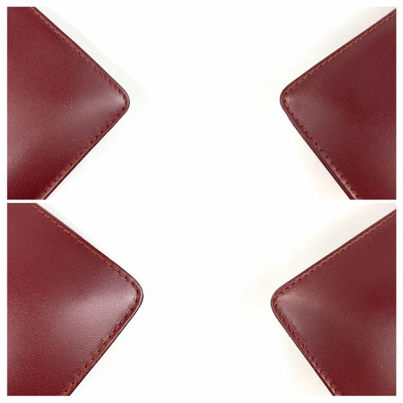 CARTIER Bag clutch les must de Cartier Dark Red Leather Authentic 10.2x7.9x2.4in - Picture 7 of 15
